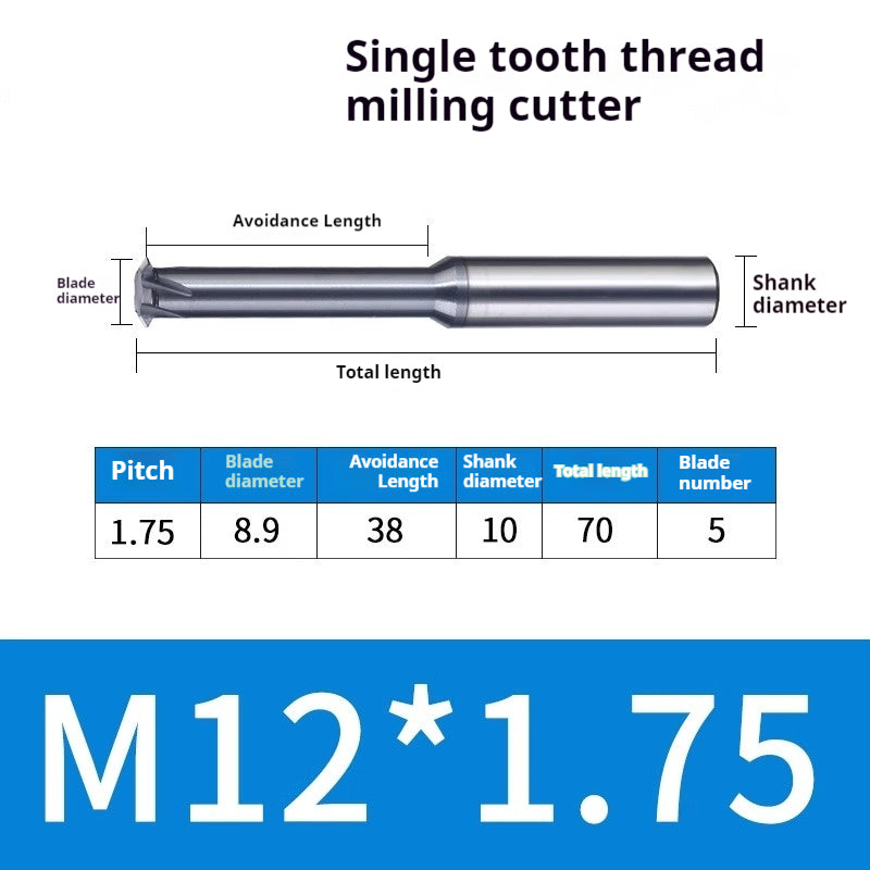 2034-65° three-tooth thread milling cutter, tungsten steel alloy end mill, tooth milling cutter, three-edged coating, M2M3M4M6 CNC cutter Shandong Denso Pricision Tools Co.,Ltd.